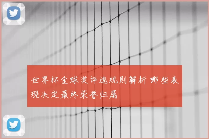 世界杯金球奖评选规则解析 哪些表现决定最终荣誉归属